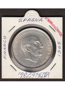1968 - SPAGNA 100 Pesetas Argento Franco Caudillo KM#797